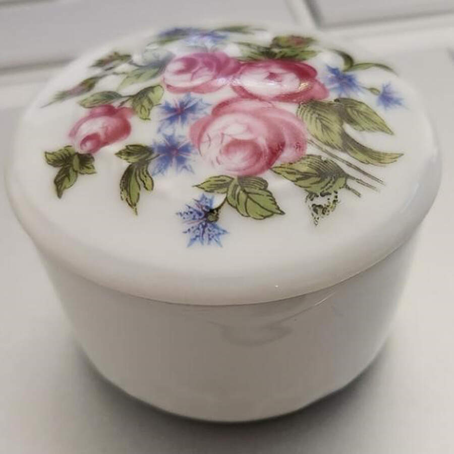 Chateaubriand Blue Round Box & Lid by Bernardaud-1
