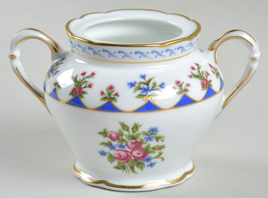 Chateaubriand Blue Mini Sugar Bowl No Lid by Bernardaud-1