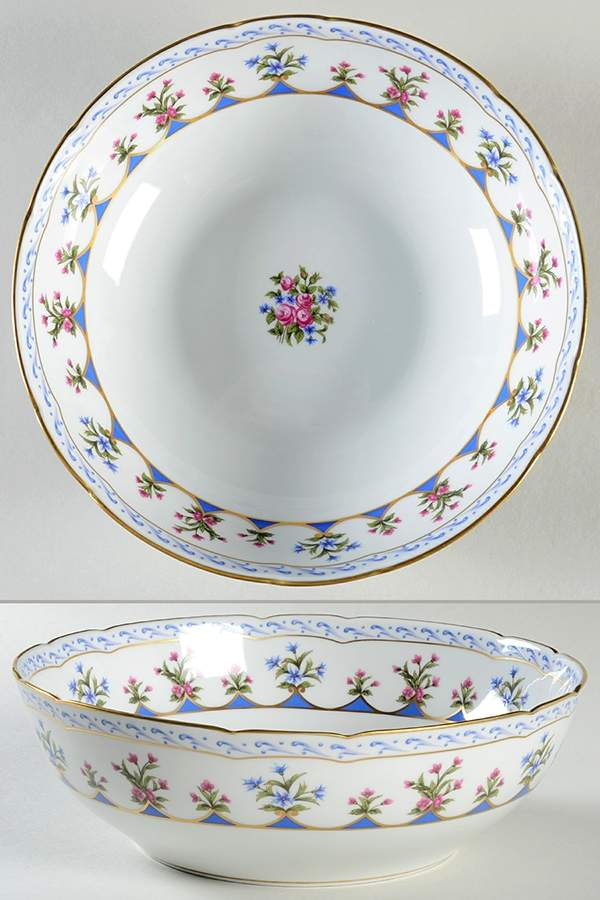 Chateaubriand Blue 9" Round Vegetable Bowl by Bernardaud-1