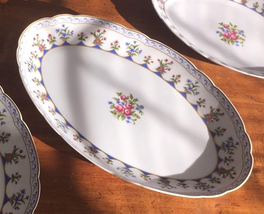 Chateaubriand Blue 14" Chop Plate (Round Platter) by Bernardaud-1