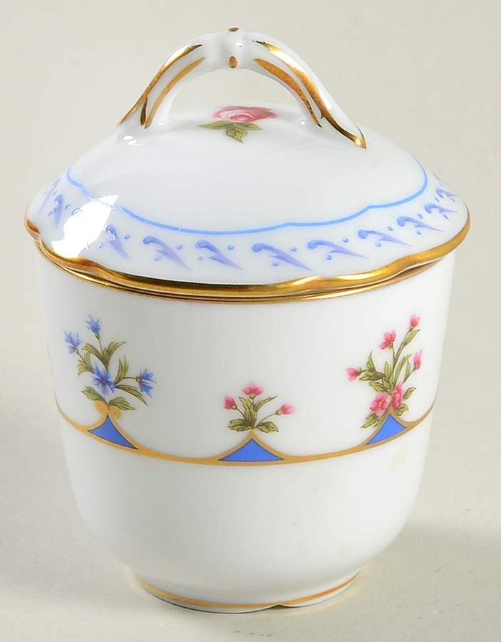 Chateaubriand Blue 2 Pc Pot de Creme w/Lid & Base by Bernardaud-1