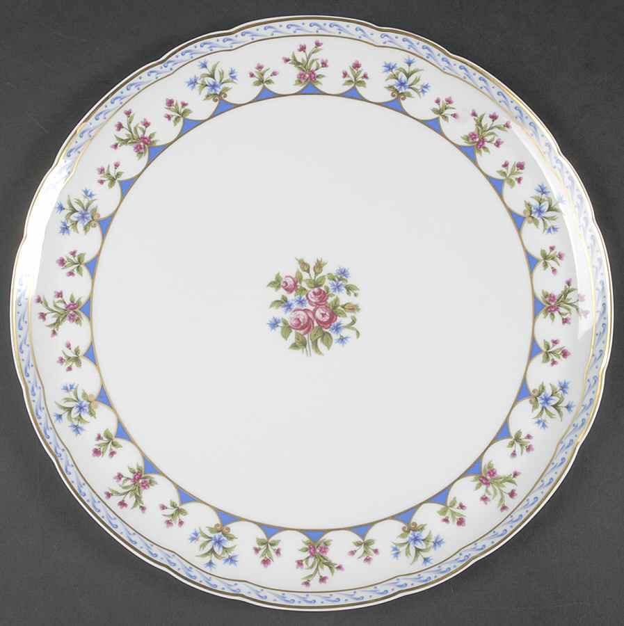 Chateaubriand Blue Round Torte Plate by Bernardaud-1