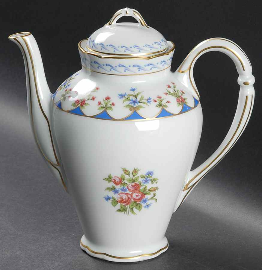 Chateaubriand Blue Small Coffee Pot & Lid by Bernardaud-1