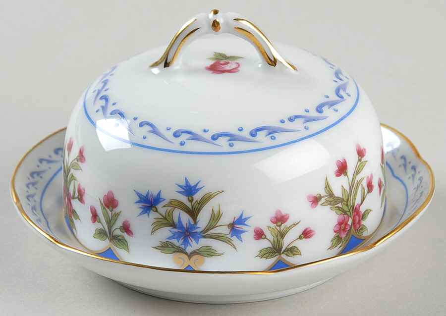 Chateaubriand Blue Mini Round Covered Butter by Bernardaud-1