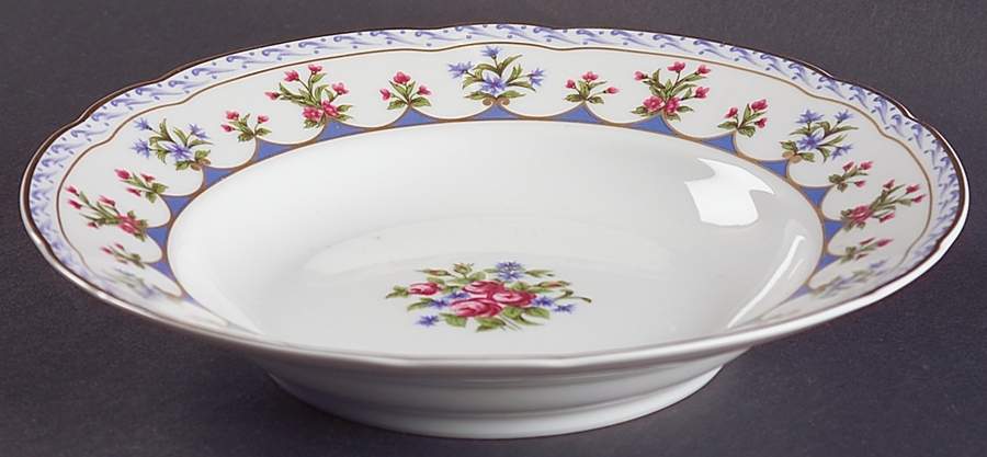 Chateaubriand Blue Large Rim Soup Bowl by Bernardaud-1