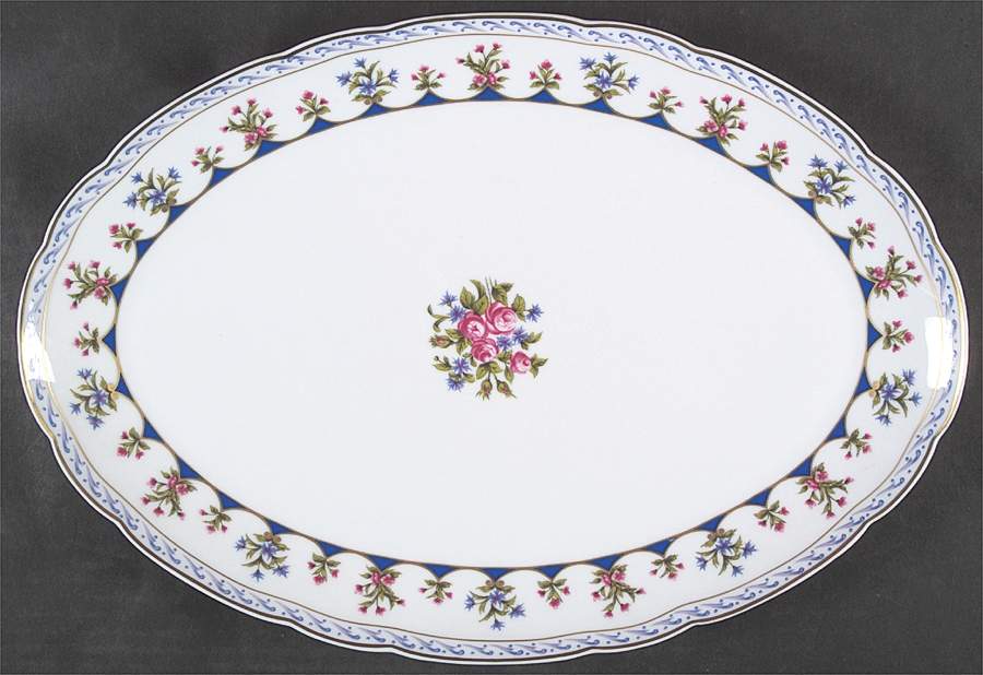Chateaubriand Blue 15" Oval Serving Platter by Bernardaud-1