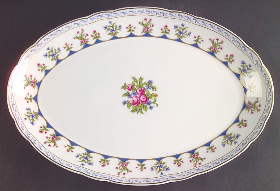 Chateaubriand Blue 13" Oval Serving Platter by Bernardaud-1