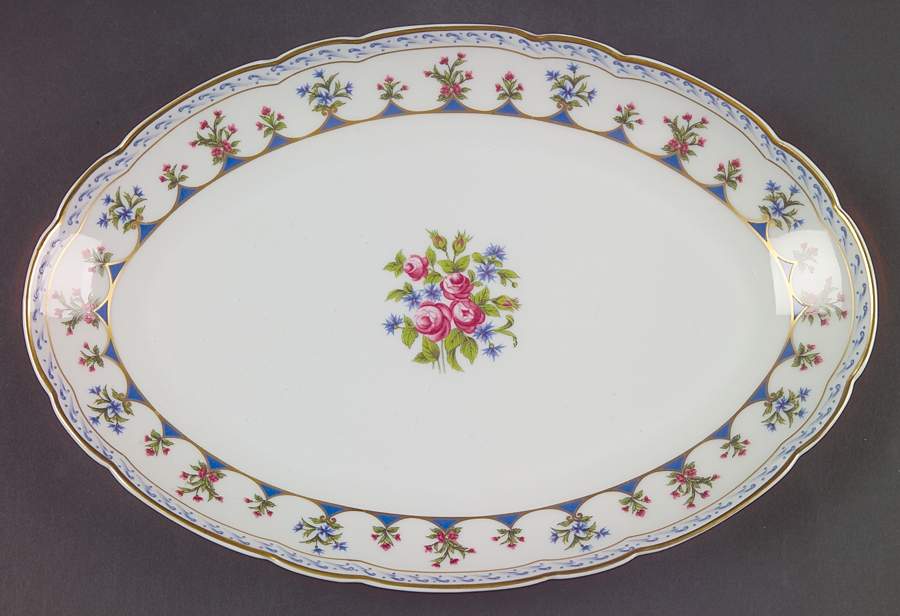 Chateaubriand Blue 11" Oval Serving Platter by Bernardaud-1