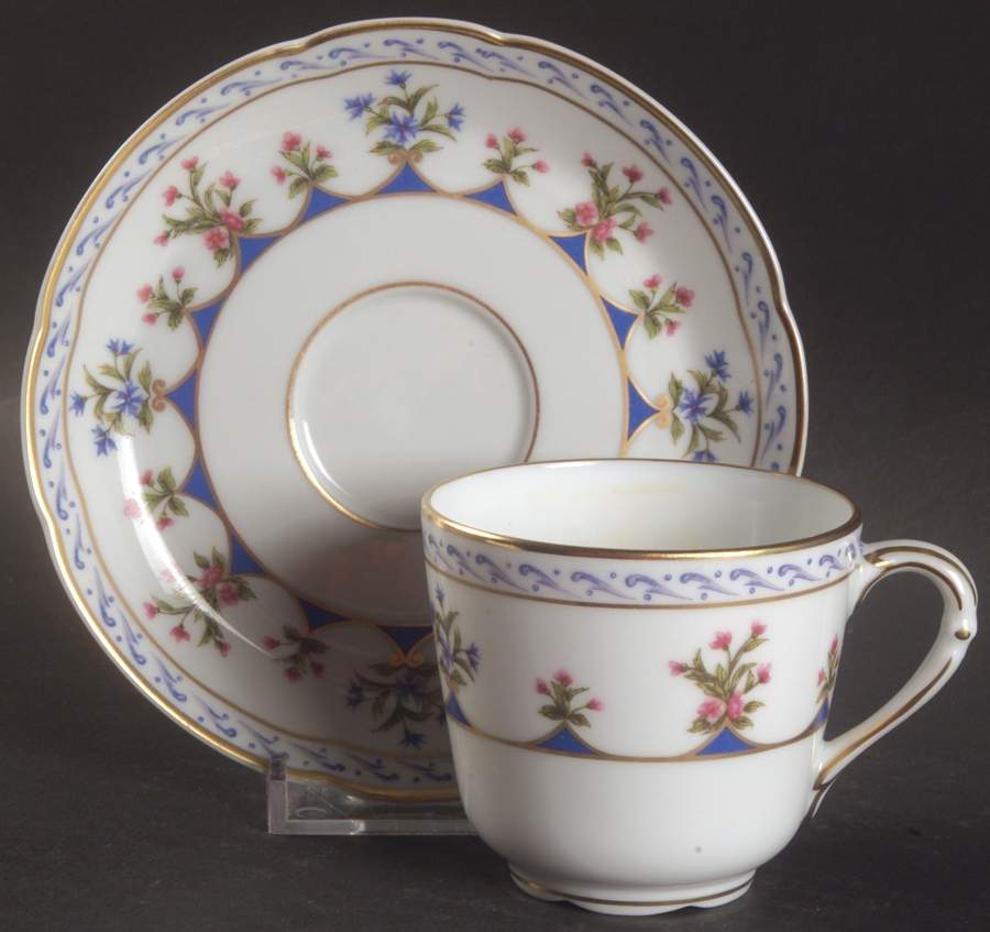 Chateaubriand Blue Footed Demitasse Cup & Saucer Set by Bernardaud-1