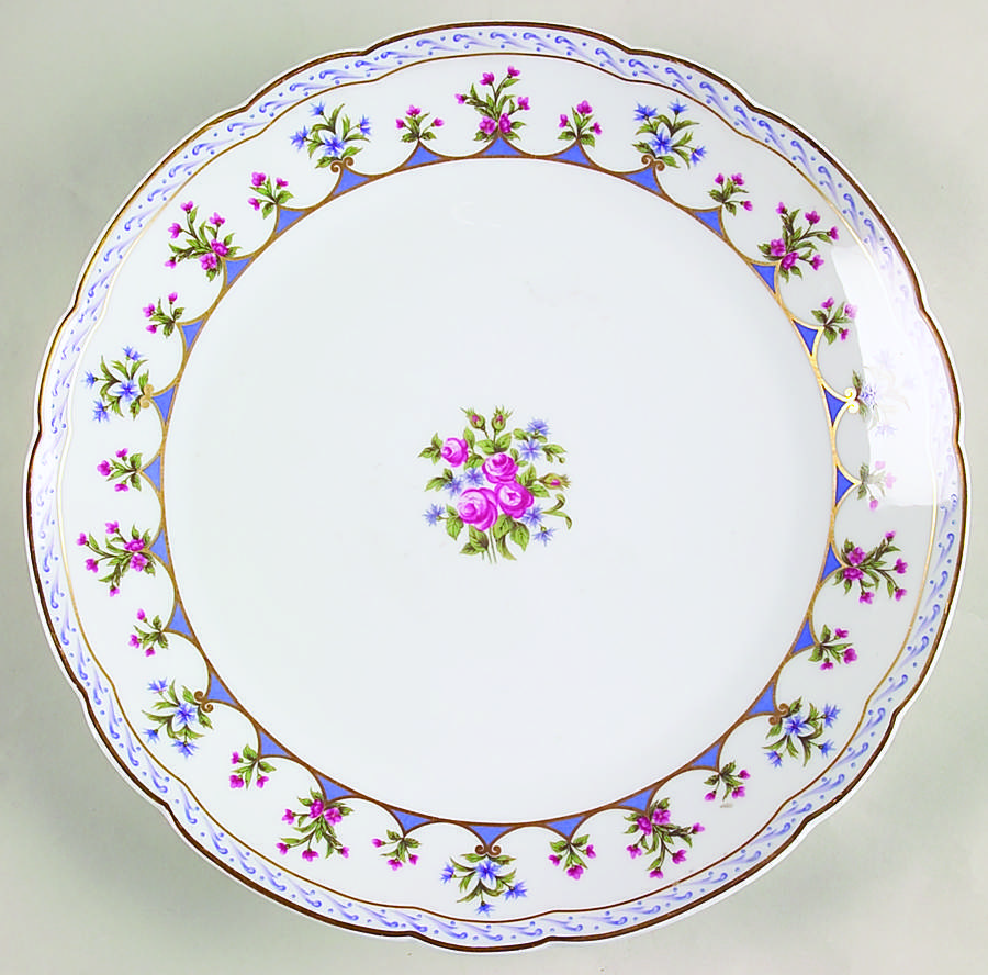 Chateaubriand Blue 11" Chop Plate (Round Platter) by Bernardaud-1