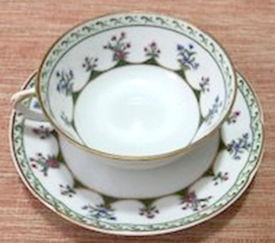 Chateaubriand Green Breakfast Cup & Saucer Set by Bernardaud-1
