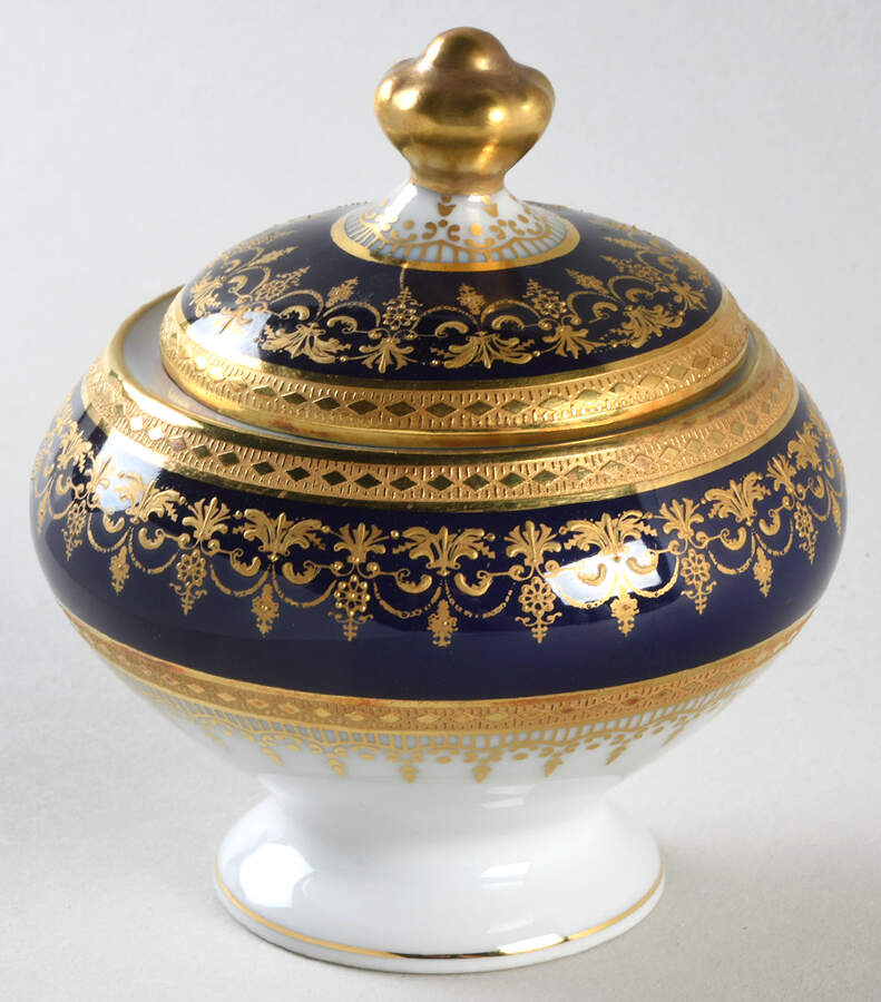 Chenonceaux Cobalt Mini Sugar Bowl & Lid by Bernardaud-1