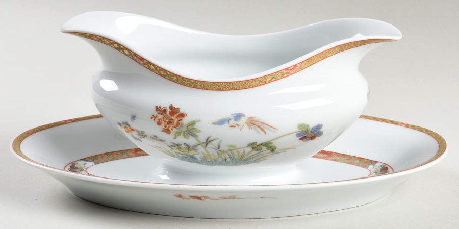 Chef D'Oeuvre Gravy Boat with Attached Underplate by Bernardaud-1