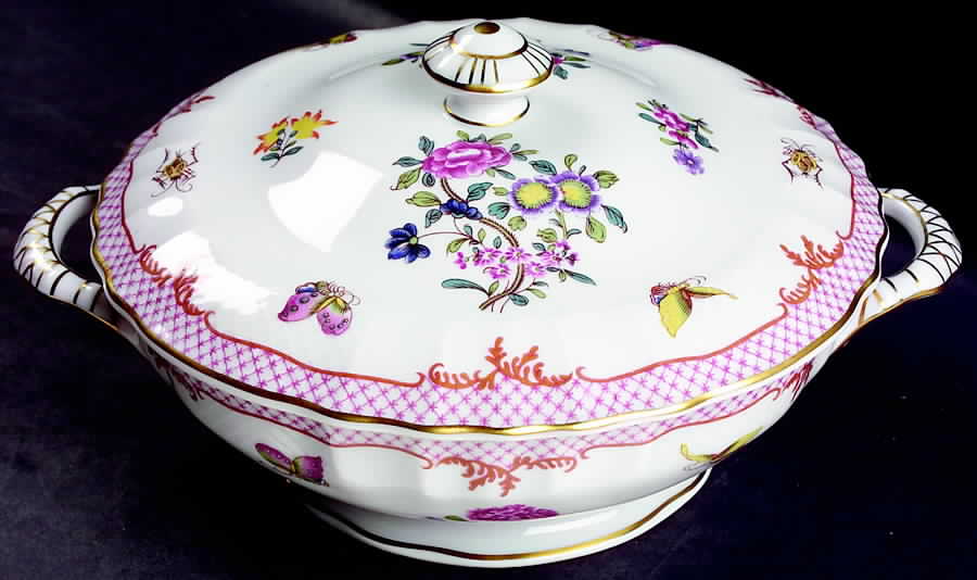 Compagnie Des Indes Red Round Covered Vegetable by Bernardaud-1