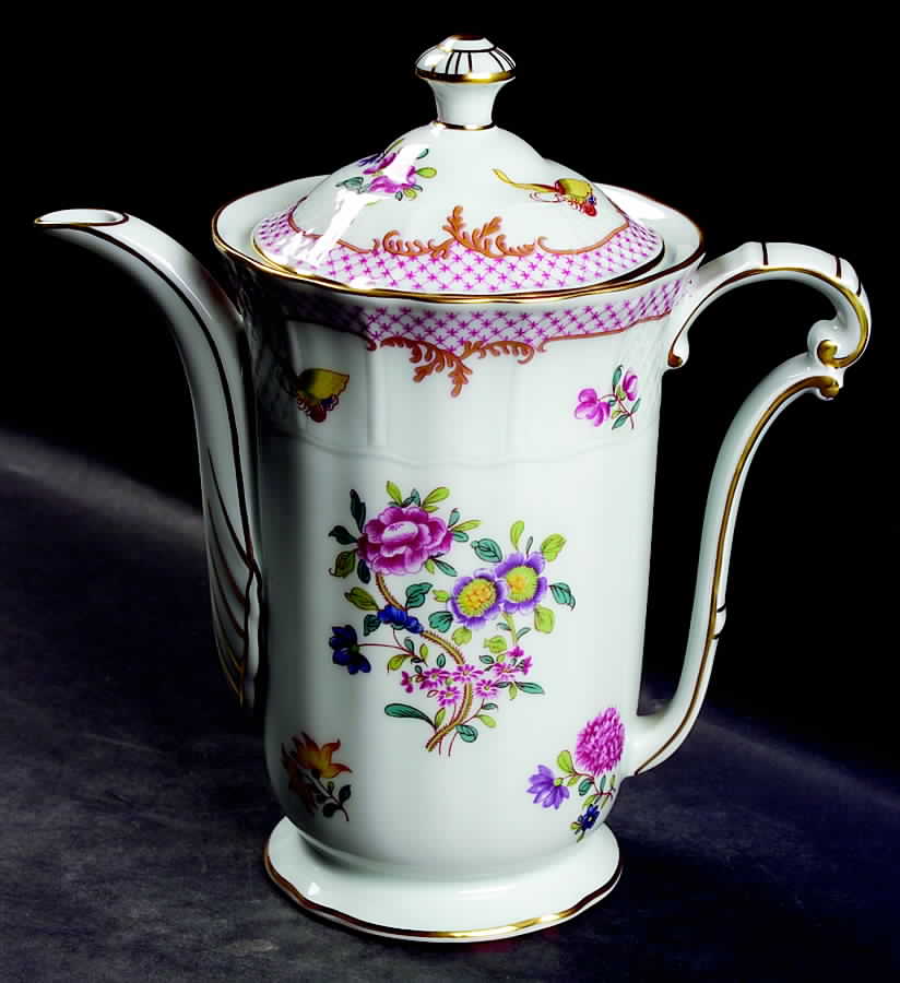 Compagnie Des Indes Red Coffee Pot & Lid by Bernardaud-1