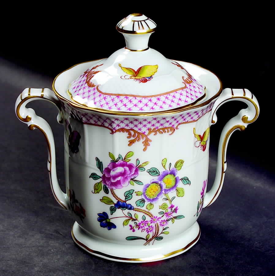 Compagnie Des Indes Red Sugar Bowl & Lid by Bernardaud-1