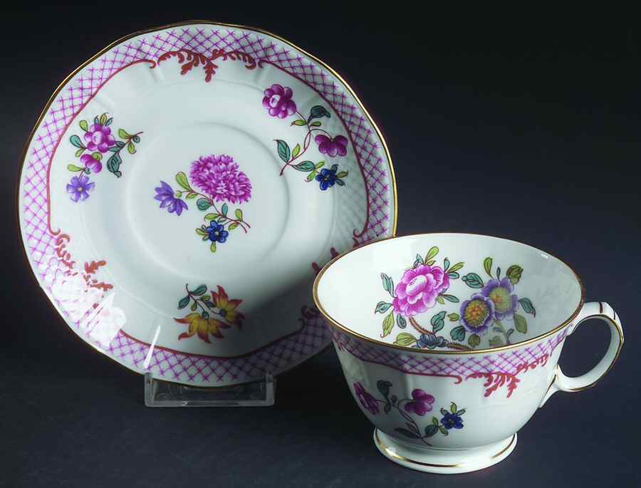 Compagnie Des Indes Red Footed Cup & Saucer Set by Bernardaud-1