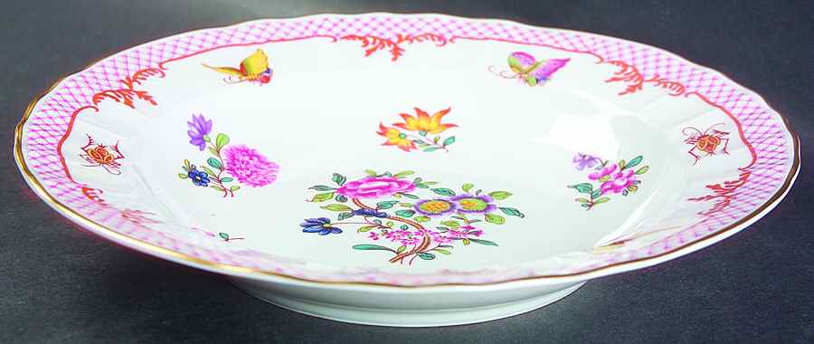 Compagnie Des Indes Red Large Rim Soup Bowl by Bernardaud-1