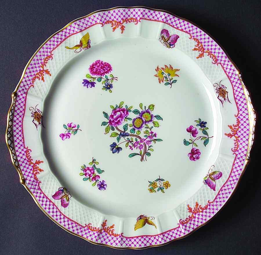 Compagnie Des Indes Red Handled Cake Plate by Bernardaud-1