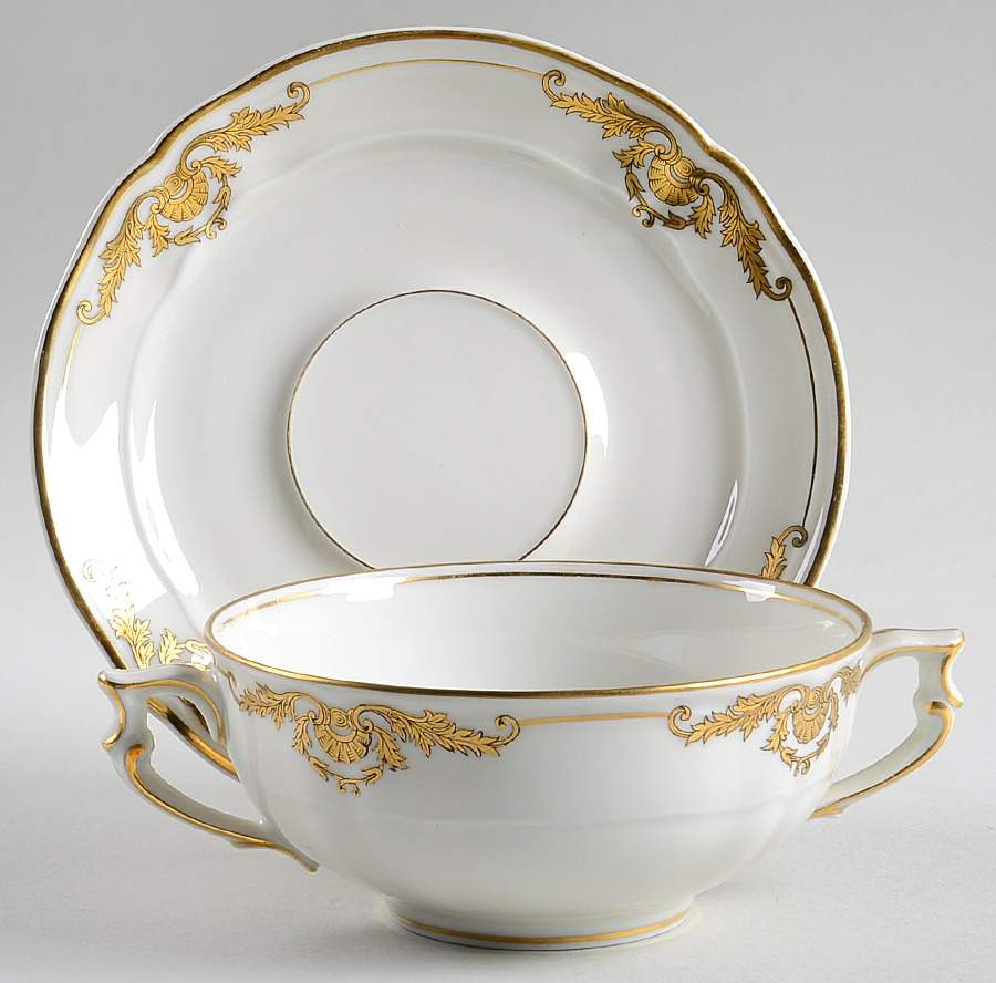 Coquille Flat Cream Soup Bowl & Saucer Set by Bernardaud-1