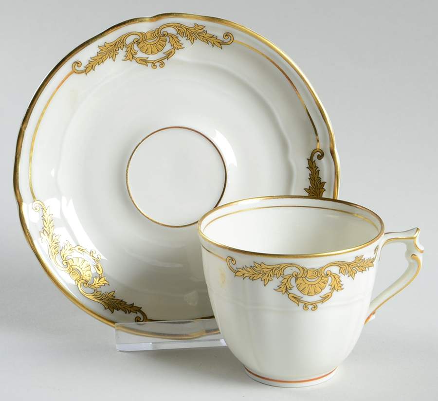 Coquille Flat Demitasse Cup & Saucer Set by Bernardaud-1
