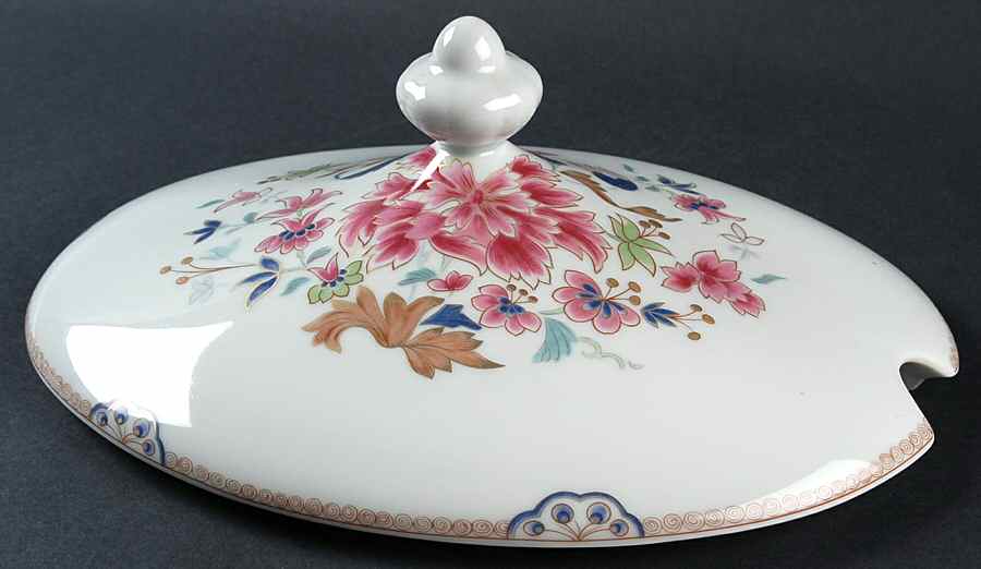Famille Rose Lid for Oval Tureen by Bernardaud-1
