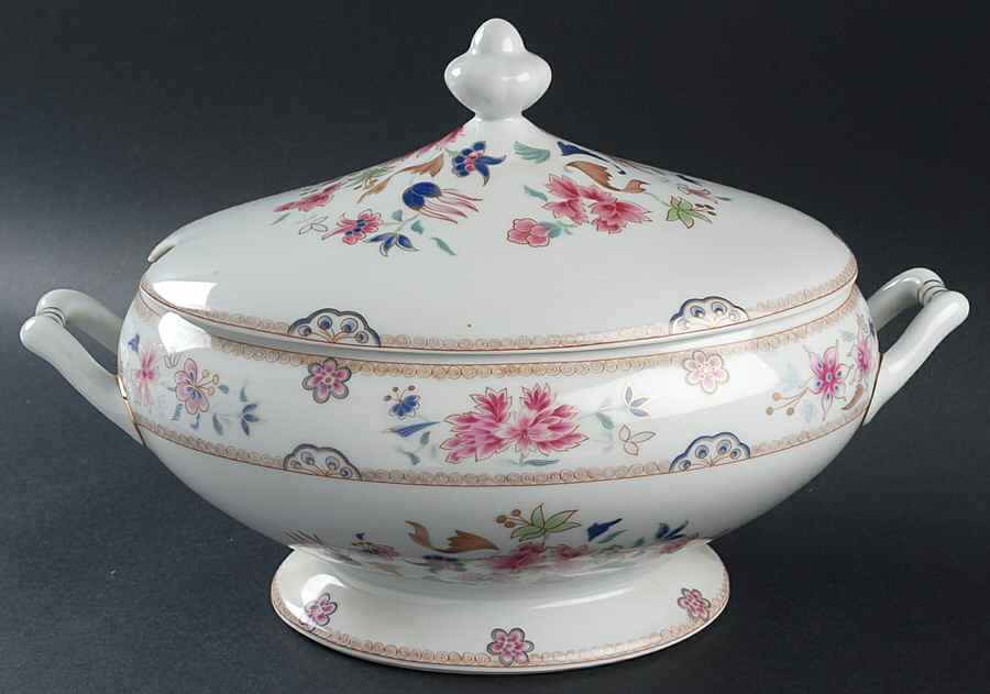 Famille Rose Oval Tureen & Lid by Bernardaud-1