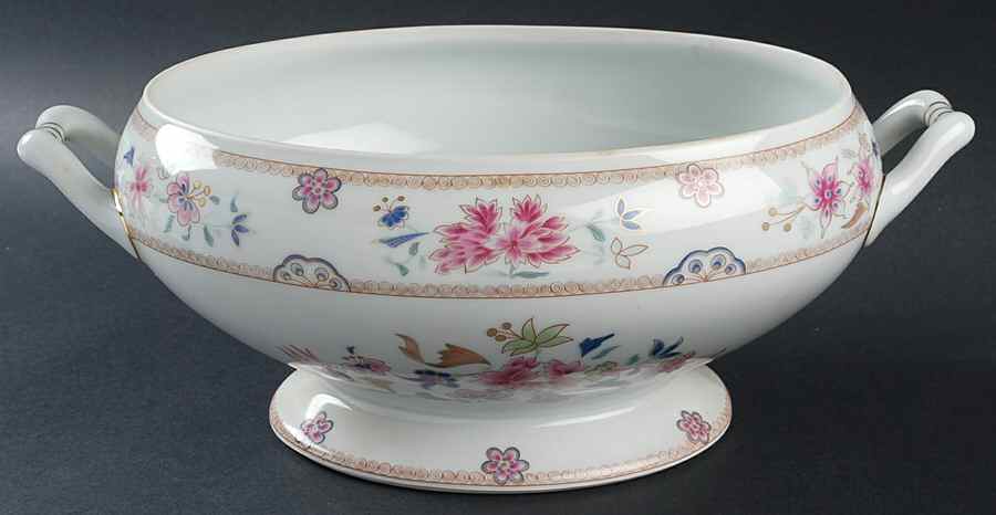 Famille Rose Oval Tureen No Lid by Bernardaud-1