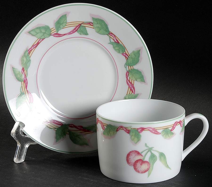 Feuillantine Flat Cup & Saucer Set by Bernardaud-1