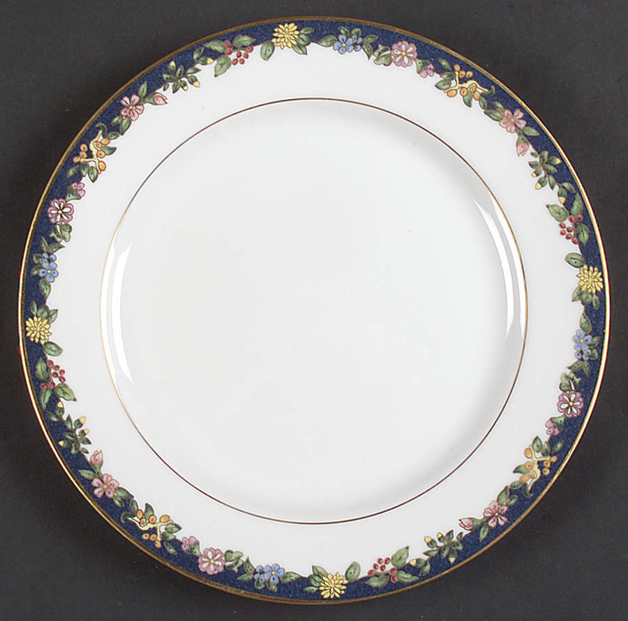 Fiorini Bleu (No Gold Outlined Flowers) Salad Plate by Bernardaud-1