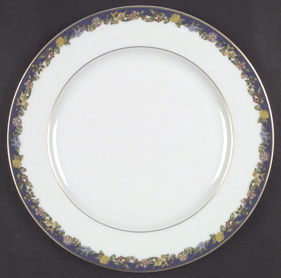 Fiorini Bleu (No Gold Outlined Flowers) Dinner Plate by Bernardaud-1
