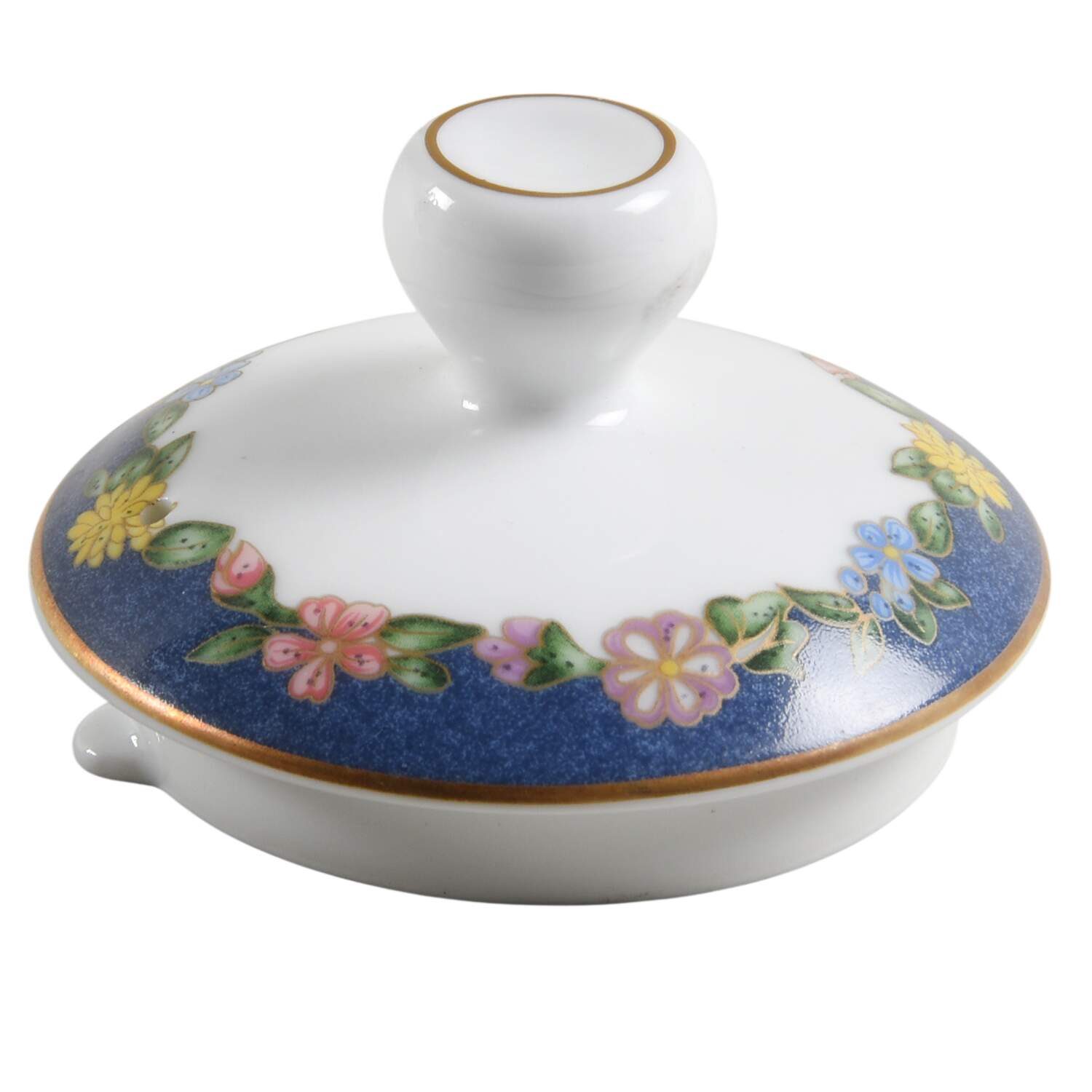 Fiorini Bleu (No Gold Outlined Flowers) Lid for Coffee Pot by Bernardaud-1