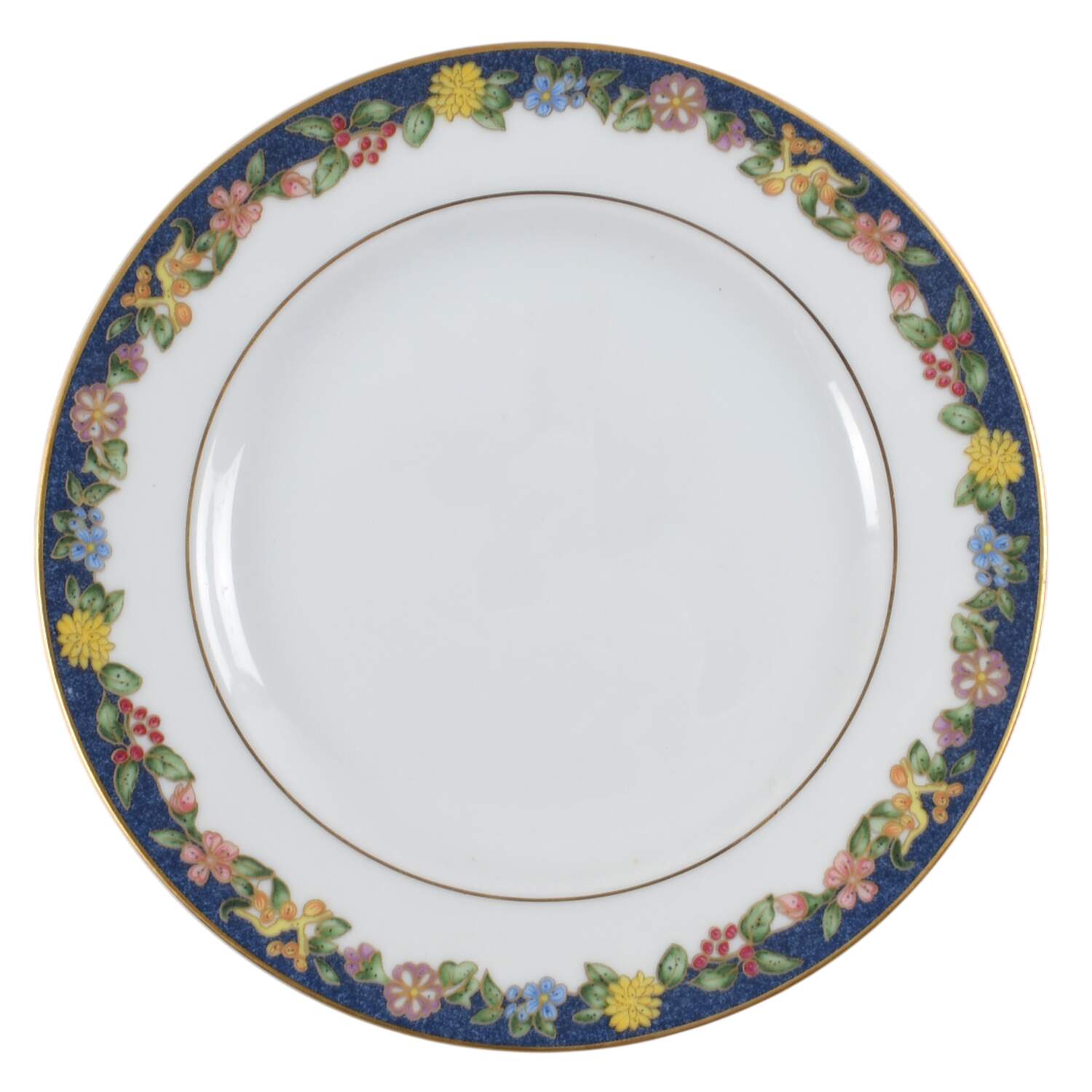 Fiorini Bleu (No Gold Outlined Flowers) Bread & Butter Plate by Bernardaud-1