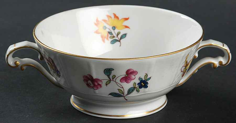 Fleurs Des Indes Footed Cream Soup Bowl by Bernardaud-1