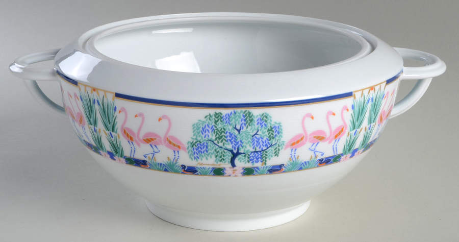 Flamants Roses Tureen No Lid by Bernardaud-1