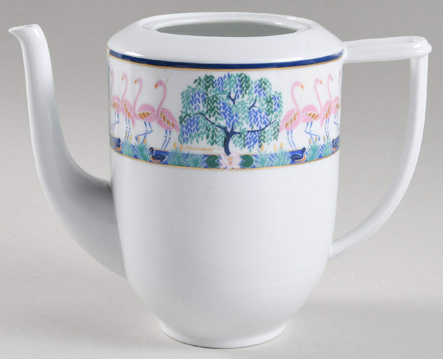 Flamants Roses Coffee Pot No Lid by Bernardaud-1