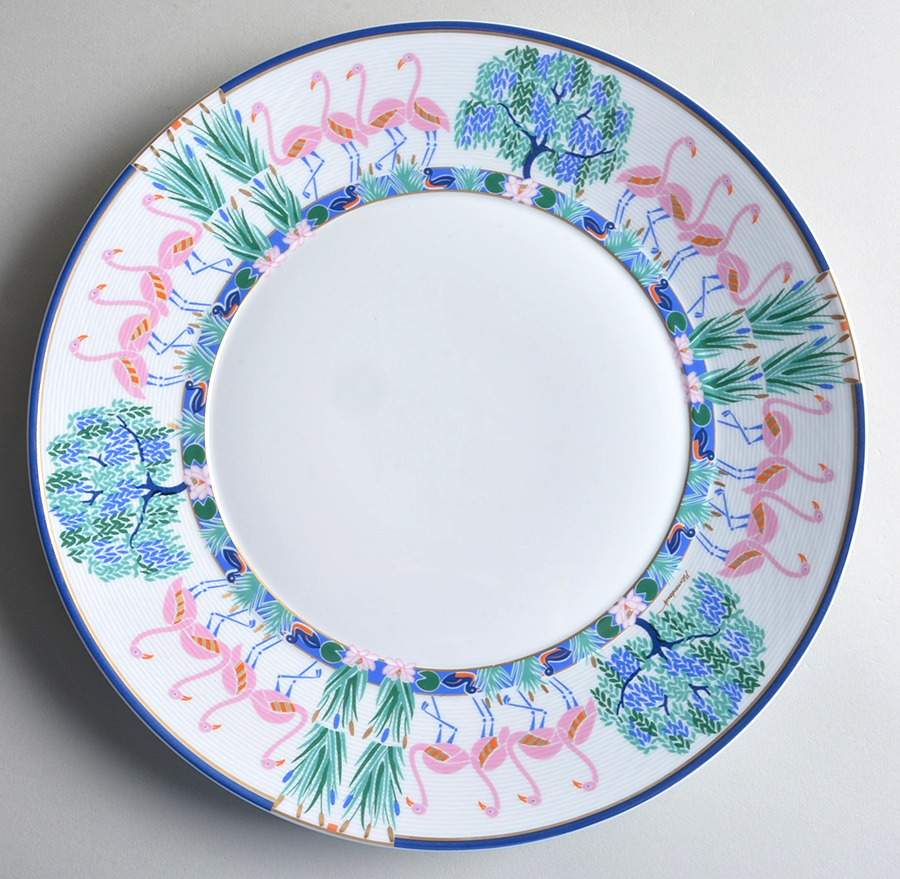 Flamants Roses 12" Chop Plate (Round Platter) by Bernardaud-1