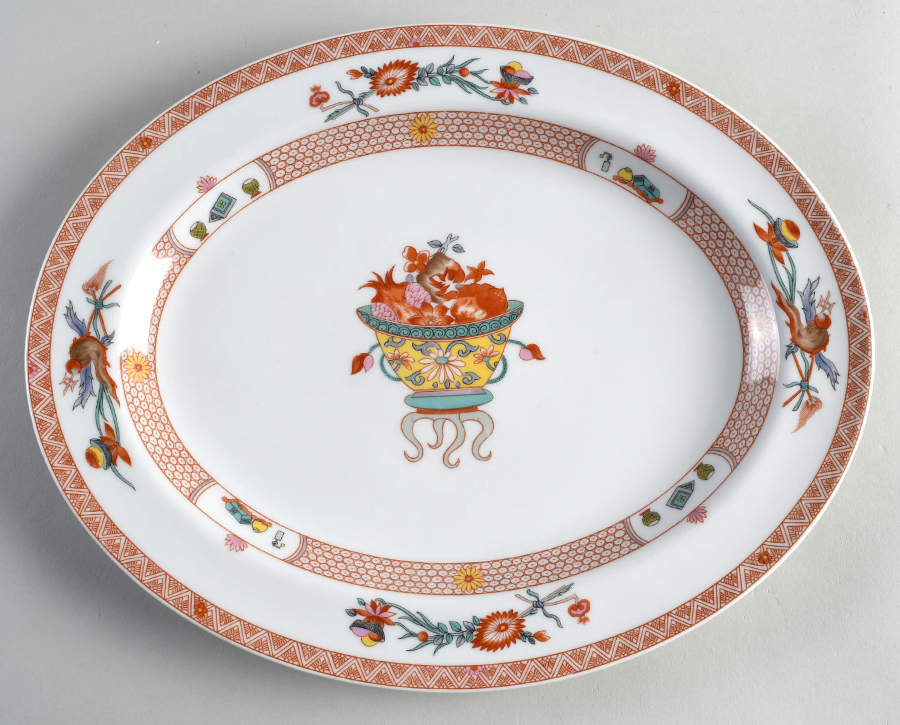 Fou Tcheou 13" Oval Serving Platter by Bernardaud-1