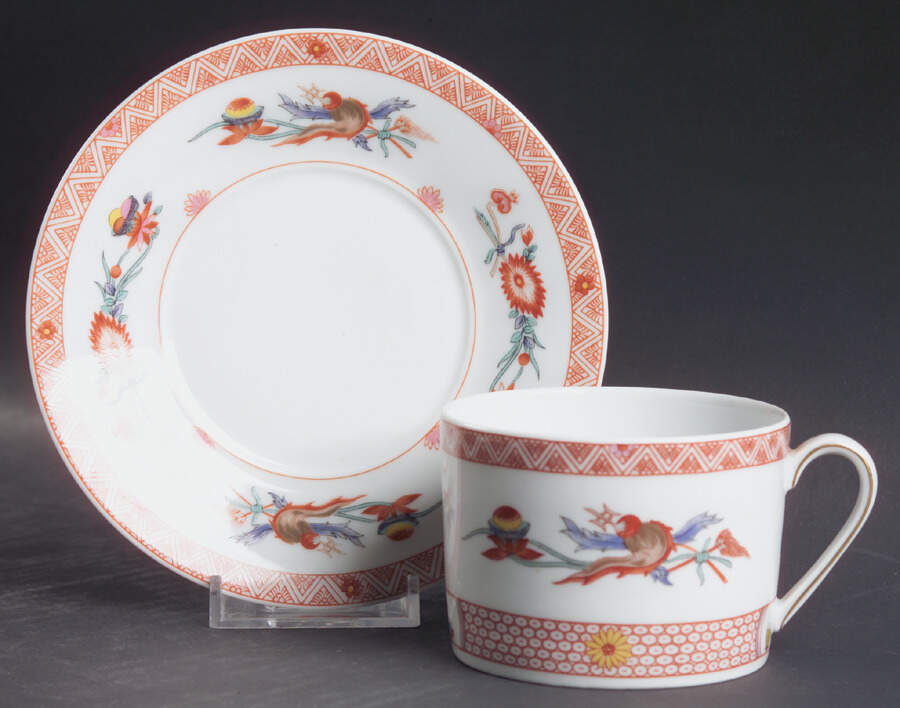Fou Tcheou Flat Cup & Saucer Set by Bernardaud-1