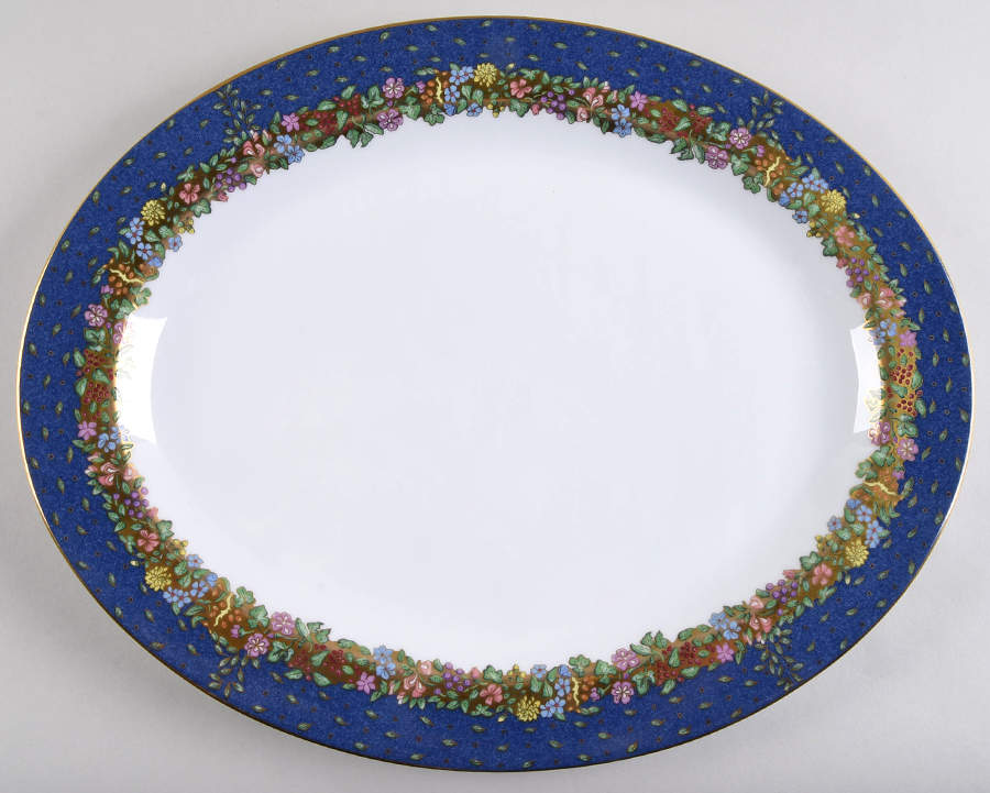 Frutti Fiori 15" Oval Serving Platter by Bernardaud-1