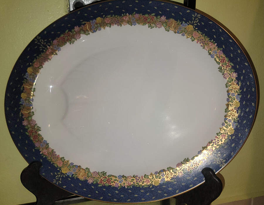 Frutti Fiori 17" Oval Serving Platter by Bernardaud-1