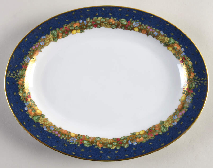 Frutti Fiori 11" Oval Serving Platter by Bernardaud-1