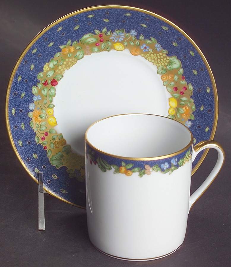 Frutti Fiori Flat Cup & Saucer Set by Bernardaud-1