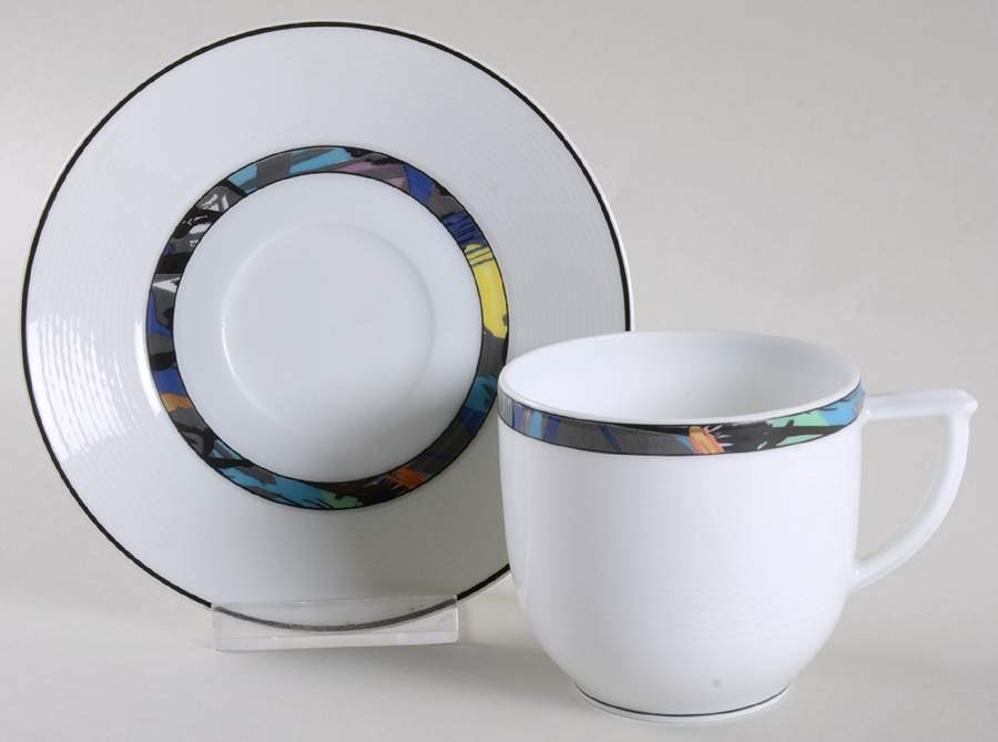 Galaxie Flat Cup & Saucer Set by Bernardaud-1