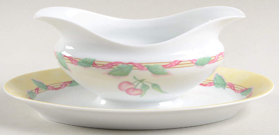 Garance Gravy Boat with Attached Underplate by Bernardaud-1