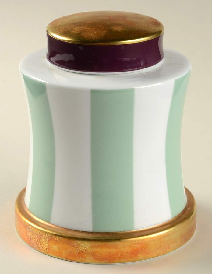 Galerie Royale Amande (Light Green) Tea Canister & Lid by Bernardaud-1