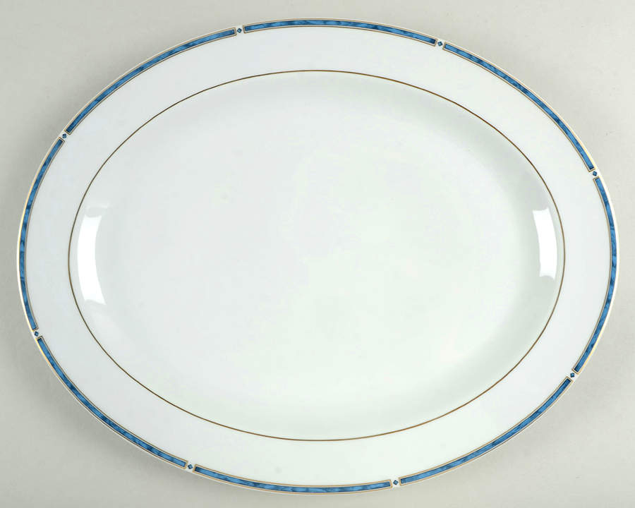 Gemme Bleu 15" Oval Serving Platter by Bernardaud-1