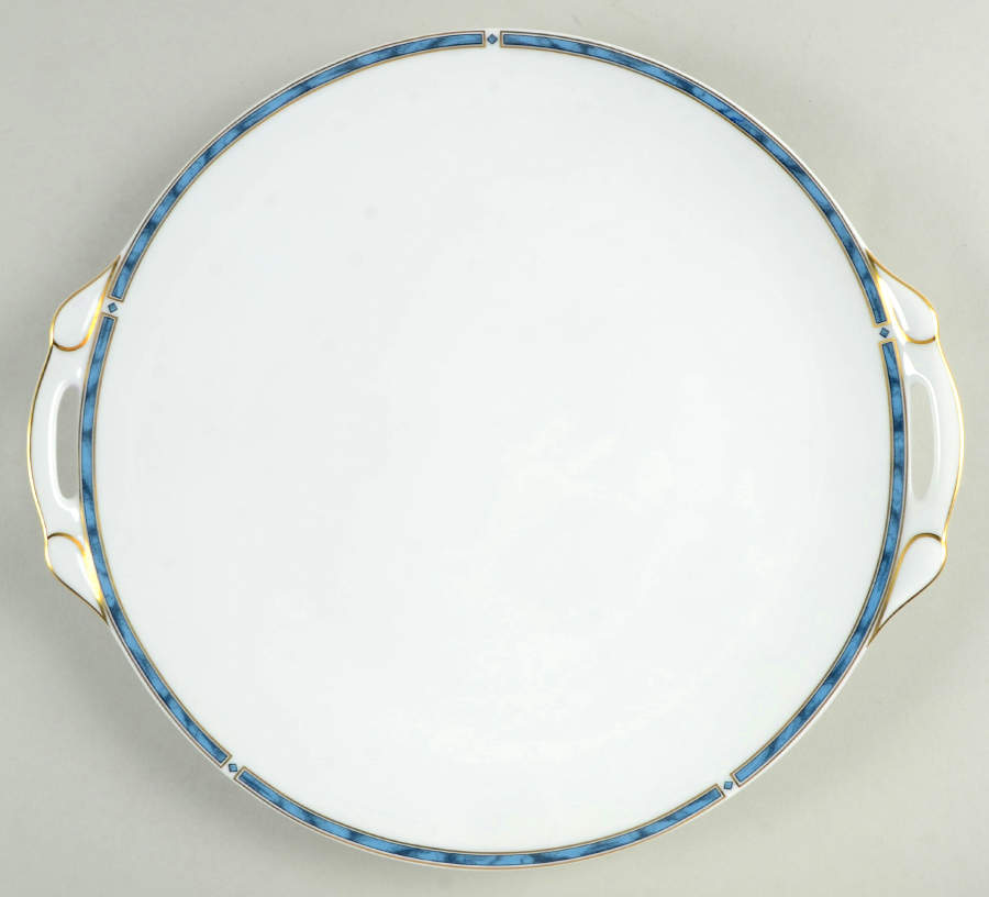 Gemme Bleu Handled Cake Plate by Bernardaud-1