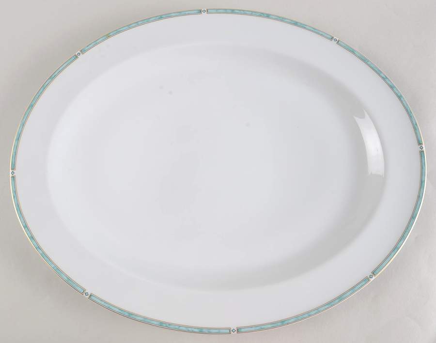 Gemme Green 15" Oval Serving Platter by Bernardaud-1