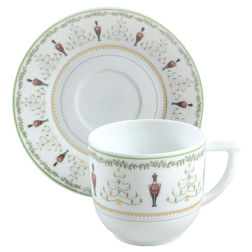 Grenadiers Flat Cup & Saucer Set by Bernardaud-1